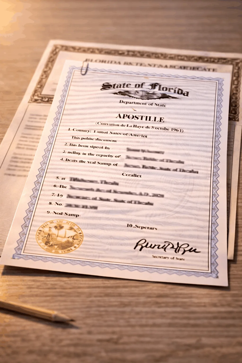 West Palm Beach apostille specialist processing Florida teaching certificate for international educator position