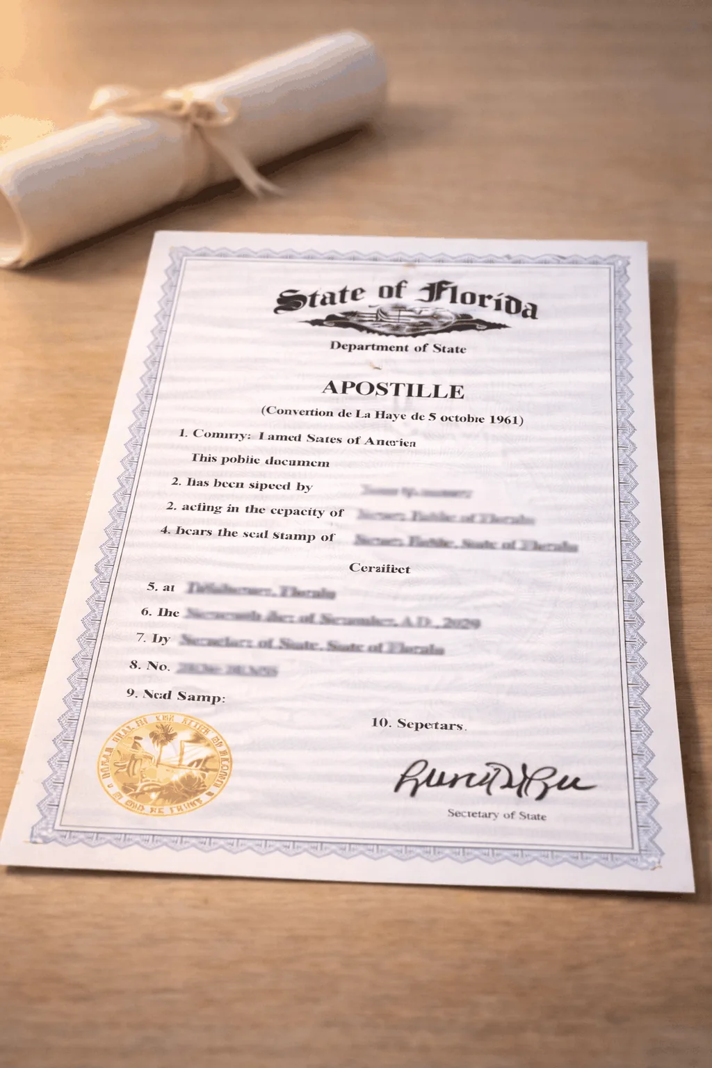 West Palm Beach apostille specialist processing Florida university diploma for international employer